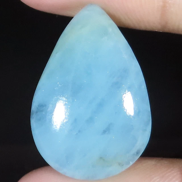 22.65 Cts Untreated Santa Maria AQUAMARINE 18x26x6 mm Pear Cabochon Gemstone A67