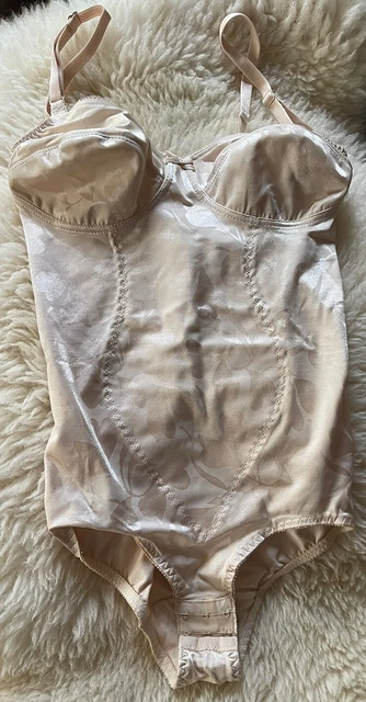 Vintage Ado￼nna JC Penney Floral Satin Girdle 36 B All in One Shaper Bodysuit
