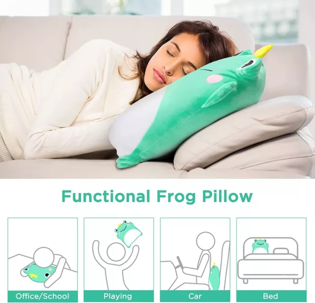 Frosch Kissen Plüsch Frosch Kinderkissen Kuschelkissen Kuscheltier Autokissen