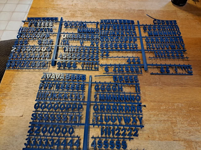 370 +/- Piece Lot 3/4" BLUE  Pepsi-Cola Menu Board Message Sign Letters Numbers