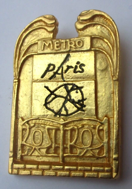 Grande Broche Dorée Estampillée PARIS MUSEES - Bijou Vintage Rare (réf. 5459), Occasion Parfaite
