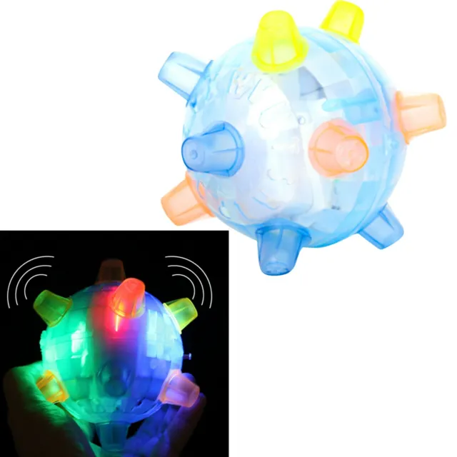Jumping Joggle Bopper LED Flashing Light Music Bouncing Vibrating Ball Toy Gift