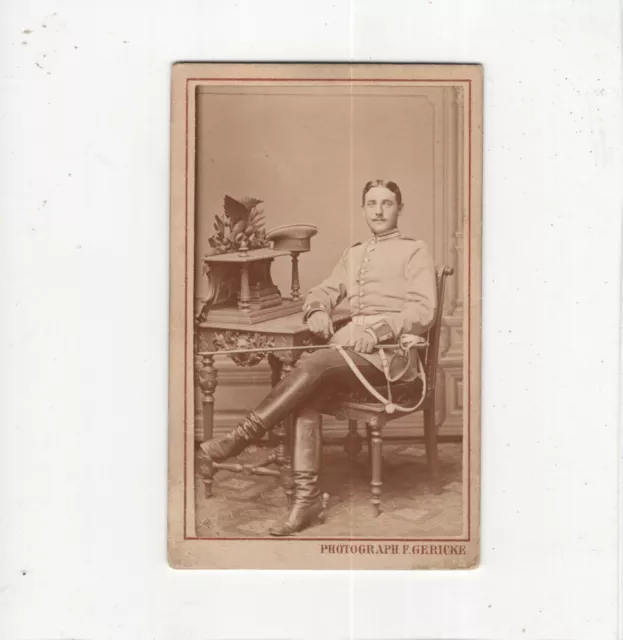 CDV Foto Soldat / Garde Dragoner / benannt - Berlin um 1890