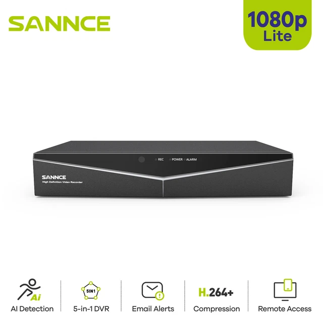 SANNCE 4CH 5IN1 CCTV 1080P H.264+ DVR Video Recorder For Security Camera System