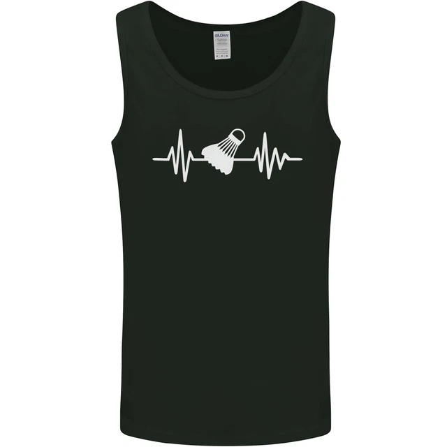 Pulse Badminton Player Funny ECG Mens Vest Tank Top