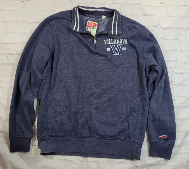 VILLANOVA UNIVERSITY WILDCATS 1/4 Zip Sweatshirt Size Small Triblend ...