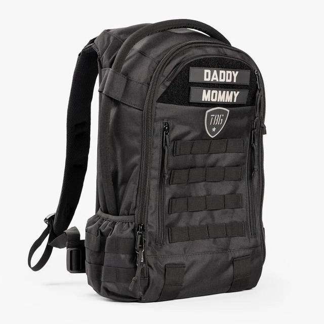 NWT Black TBG Tactical Baby Gear Diaper Backpack Bag w/ Built In Changing Mat