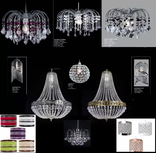 Modern Chandelier Ceiling Light Shades Acrylic Crystal Droplet Pendant Lampshade 2