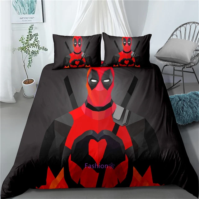LINEN DOONA/DUVET/QUILT COVER Set Single/Double/Queen/King Bed Deadpool