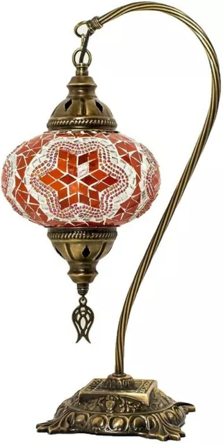Lampada da tavolo a collo di cigno in mosaico di vetro Tiffany turco marocchino 6