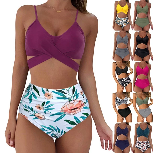 Bikini Deux Pièces Femme CUPSHE - Haut Col En V Avec Armatures Et Nœud, Bas Coquin - Taille XS à XXL