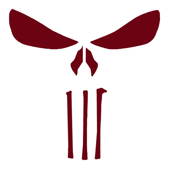 Skull Decal - Inline Eyes Sticker - Select Color And Size
