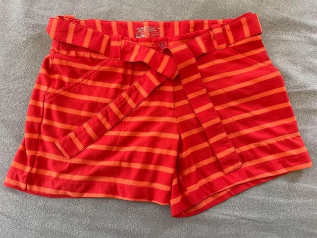 NIKE Golf Tour Performance Dri Fit Orange Striped Tie Front Shorts size 12