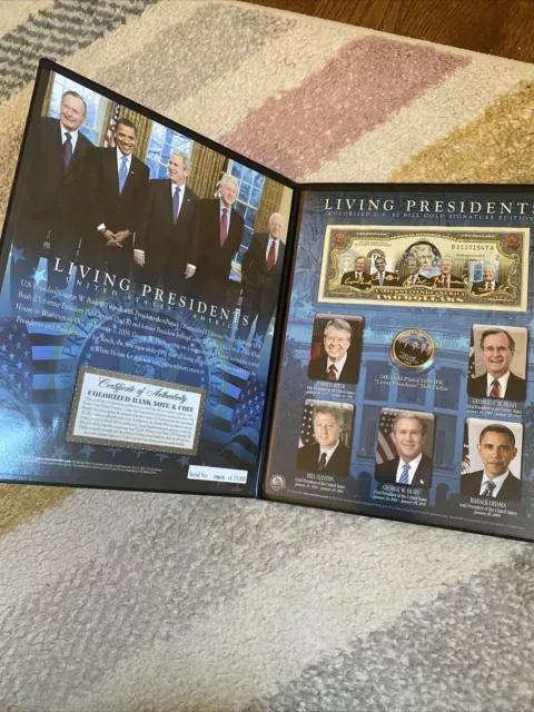 Merrick Mint Limited Edition Living Presidents Colorized US $2 Bill & Coin COA