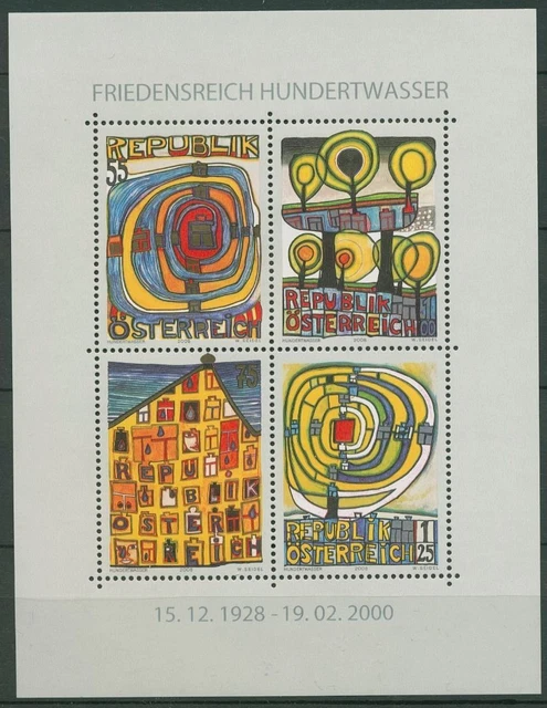 Österreich 2008 Friedensreich Hundertwasser Block 47 postfrisch (C93718)