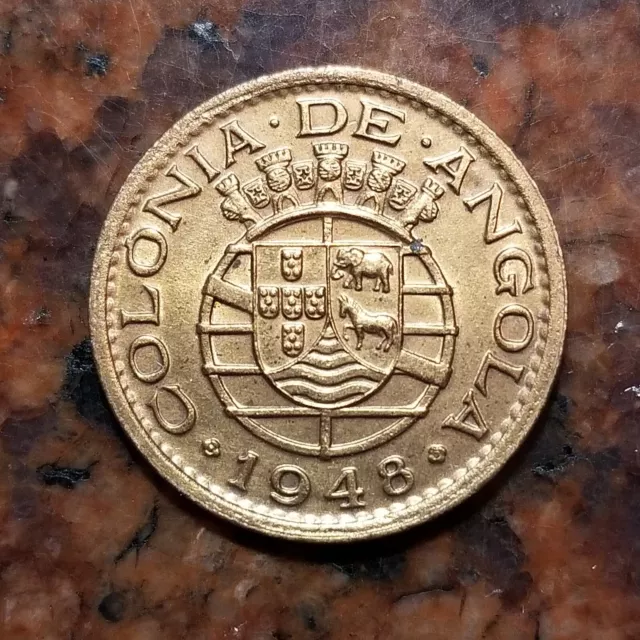 1948 Angola 20 Centavos Coin - Only A 2 Year Issue - #B1610
