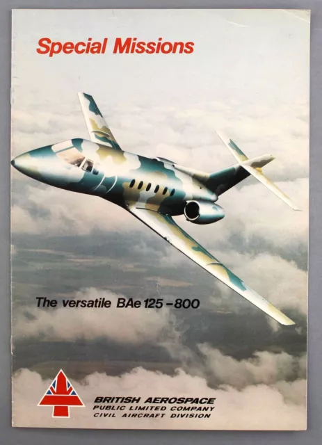 British Aerospace Bae125-800 Manufacturers Sales Brochure Cutaway Hs125