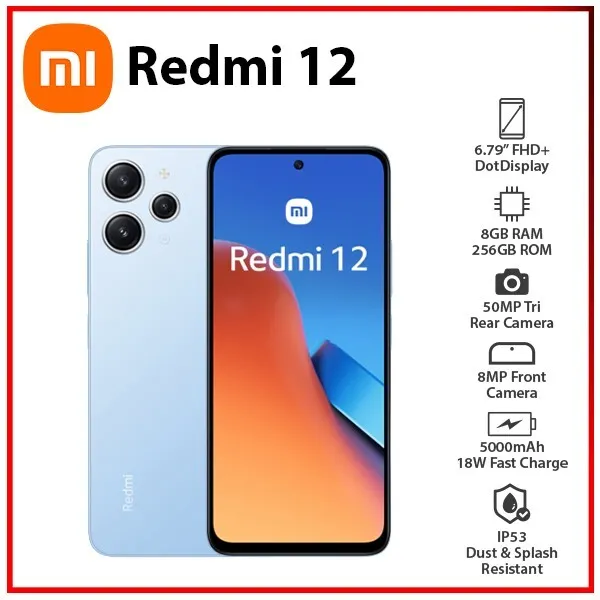 (New&Unlocked) Xiaomi Redmi Note 12S BLUE 8GB+256GB Dual SIM Android Cell  Phone