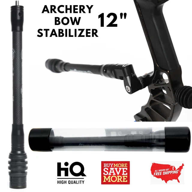Archery Bow Stabilizer Compound Hunting 3K High Modulus Carbon w/ Dampers 12 In