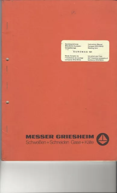 Messer Griesheim MIG/MAG EUROMAG 161 Betriebsanleitung Original