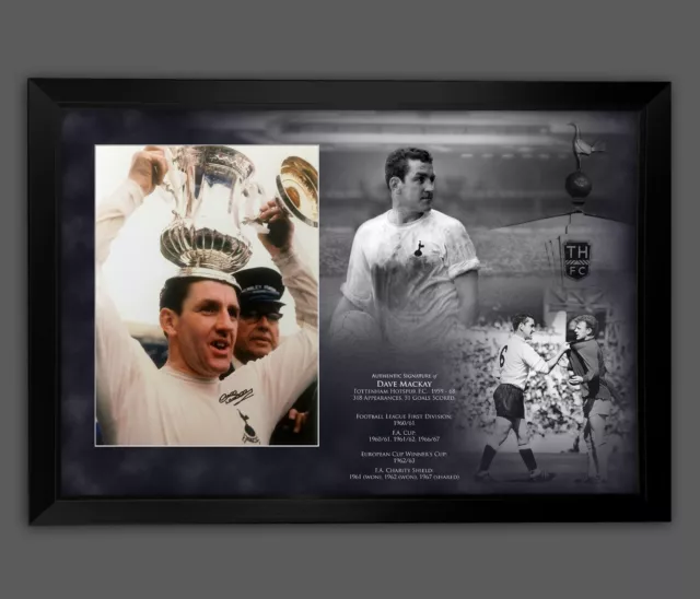 Dave Mackay Signed Spurs 12x16 Football Photograph In A Framed Picture Mount Pre