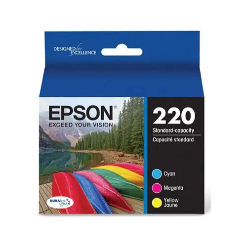 Epson 220 Genuine T220520 Ink Cartridge Color Cyan, magenta , Yellow (3) Pack