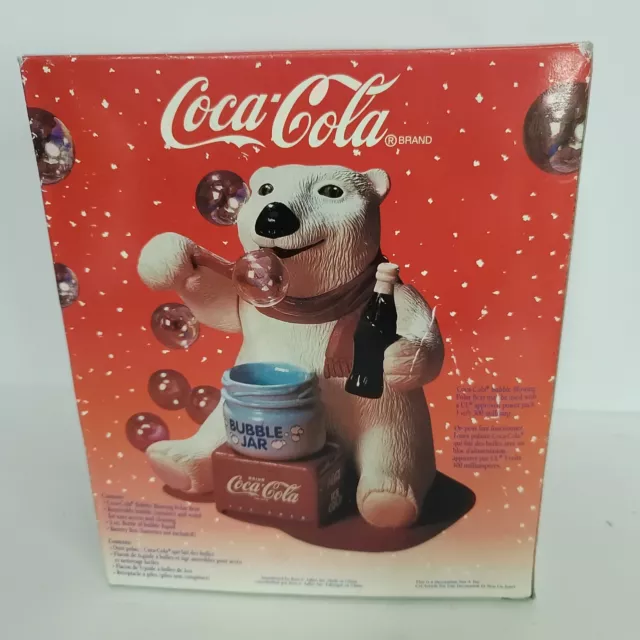 Vintage 1996 Coca Cola Bubble Blowing Polar Bear Christmas Ornament Decoration