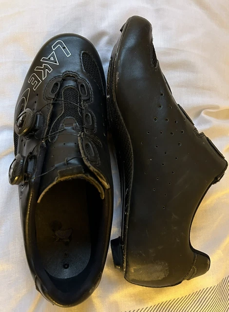 Lake CX237 Road Cycling Shoe UK 10 EU 44.5 Black Leather Upper Carbon Sole