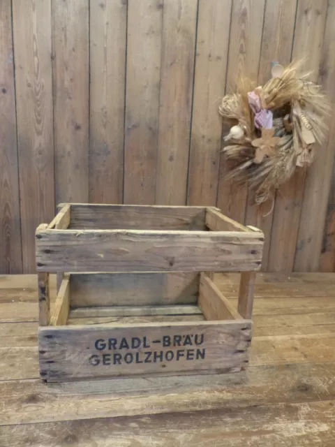 alte Bierkiste Gradl-Bräu Gerolzhofen Holzbierkasten Bierkasten