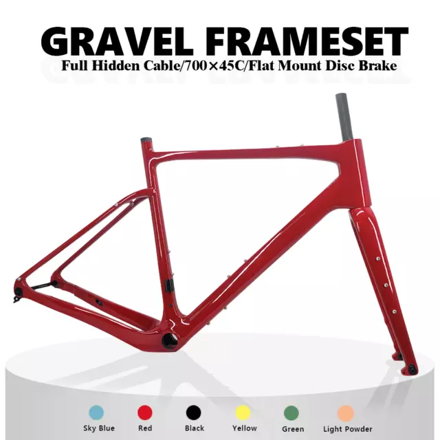 Carbon Gravel Fahrrad Rahmen 700C*45C Fahrradrahmen Bicycle Frameset for Di2