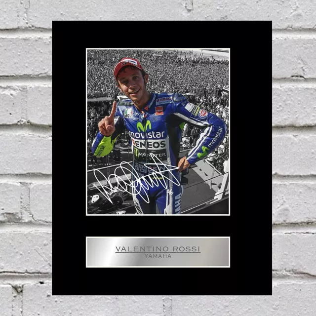 Valentino Rossi Signed Mounted Photo Display Yamaha