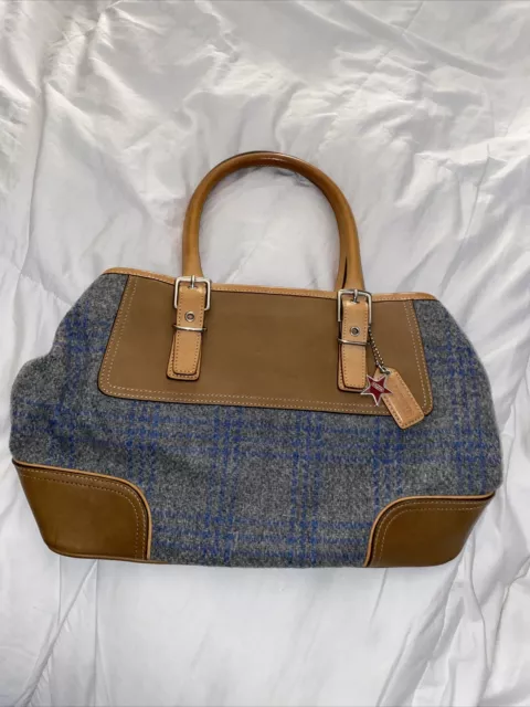 Coach Small Carryall Purse Wool And Tweed NWT E3J-7568 RARE Fall Colors Fashion