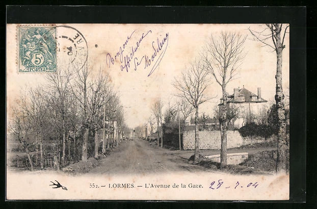 CPA Lormes, L´Avenue de la Gare 1904