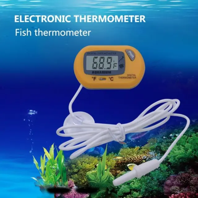 Termómetro digital LCD acuario pecera vivero en sonda agua marina -