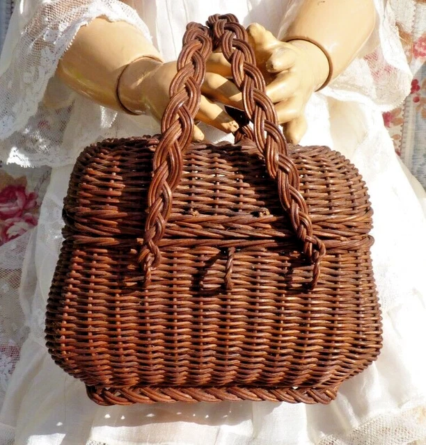 JOLIE ANCIEN PANIER de rangement en osier ? tresser EUR 15,00 - PicClick FR