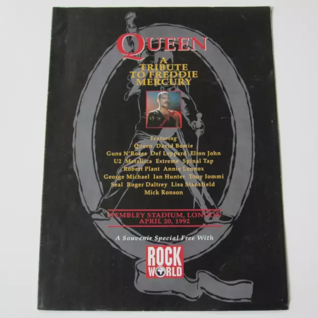 Queen - A Tribute To Freddie Mercury 1992 UK Rock World Souvenir Magazine (VG)