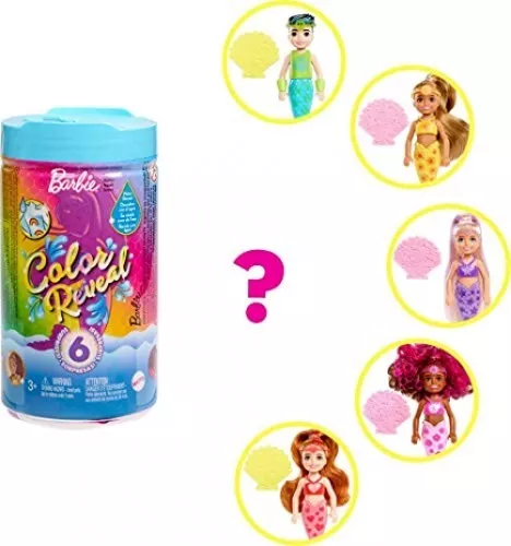 Barbie Color Reveal Mermaid Doll Assortment 6 Surprises Water Change Oct.9