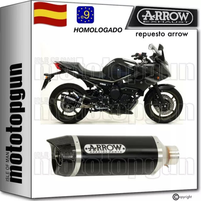 Arrow Tubo De Escape Hom Thunder Aluminio Negro C Yamaha Xj6 Diversion 2015 15