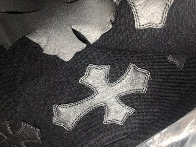 CH leather cross patch black (5) Total Black Leather Crosses 