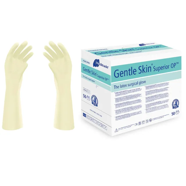 Guante Gentle Skin Superior OPTMOP de látex, sin polvo, talla 7