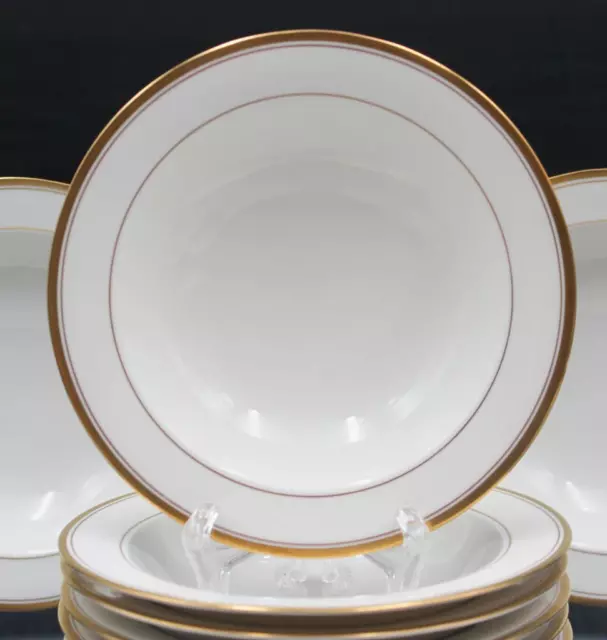 Jackson Featherweight China Set of 8 Cereal or Soup Bowls w/ Gold Trim 2