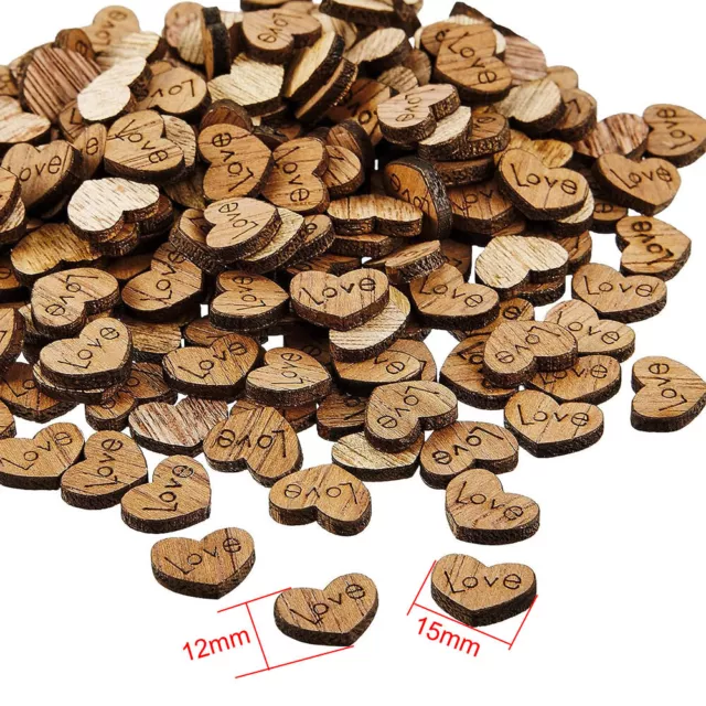100Pcs Mini Wooden Love Heart Table Scatter Rustic Wedding Party Decor DIY