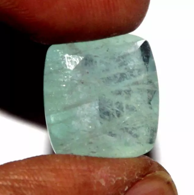 9.10 cts 100% Natural Untreated Aquamarine 15 x 13 mm Gemstone #baqf820