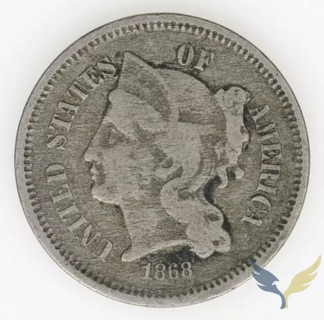 1868 Nickel Three Cent Pieces