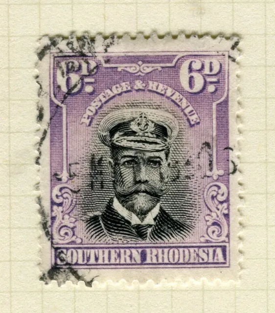 SOUTHERN RHODESIA; 1924 early GV Admiral type issue fine used 6d. value