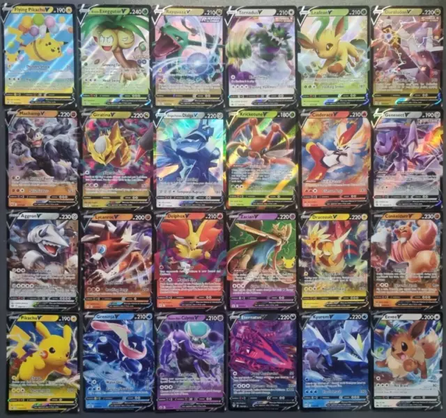 200 Pokemon Cards Bulk Lot 2x Ultra Rare V 24 Rares & Shiny Holo Amazing  Gift!