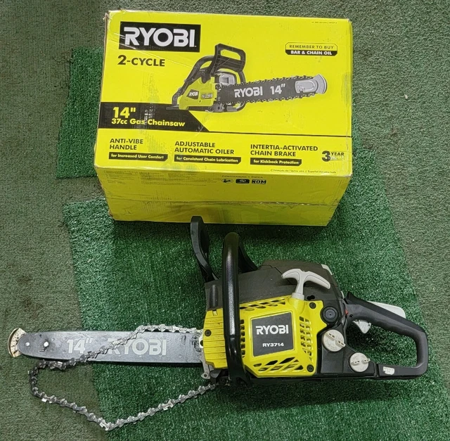 RYOBI RY3714 14 in. 37cc 2Cycle Gas Chainsaw UNTESTED For Parts 69.