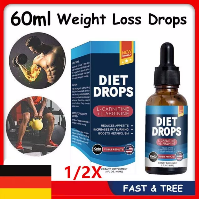 1-2x 60ML Weight Loss Drops Strength Keto Diet Drops For Fast Fat Loss Slimming.