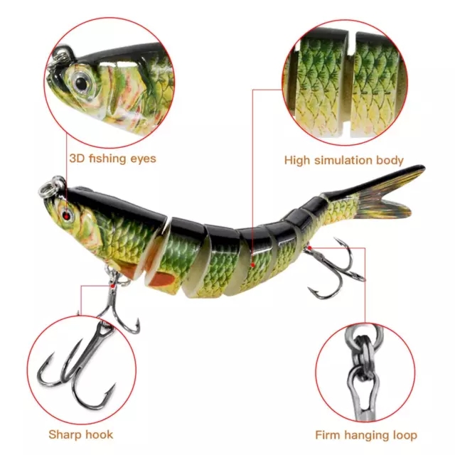 Fishing Lures for Bass Trout Topwater Multi Jointed Swimbaits Slow Sinking Bi... 3