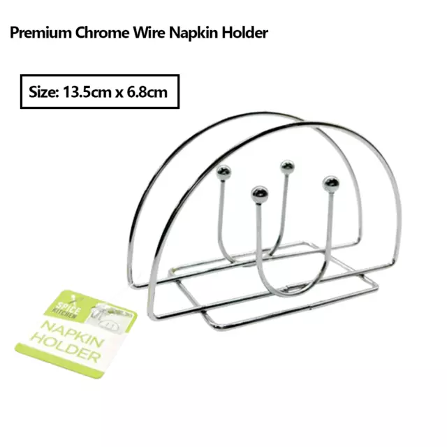 Chrome Napkin Holder Serviette Tray Kitchen Tissue Holder Organiser Serving Tray